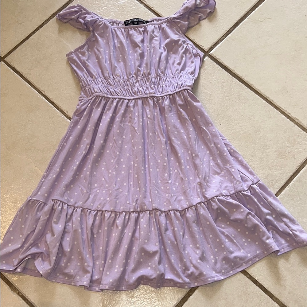 NWOT Trixxie Girl Lavender Polka Dot Kids Dress